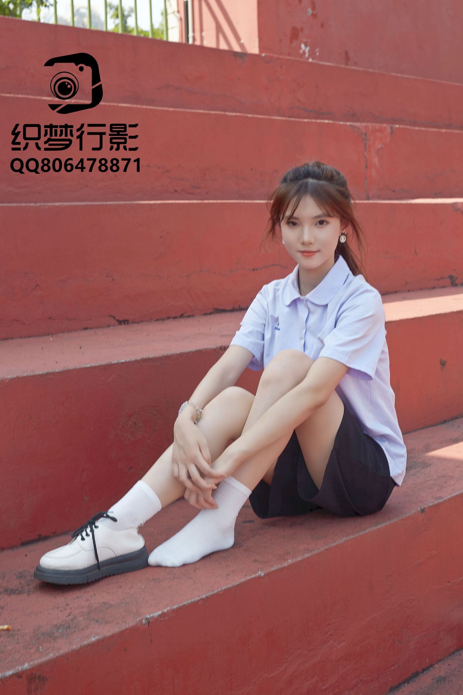 清新美女学妹驾到学校学院风主题写真