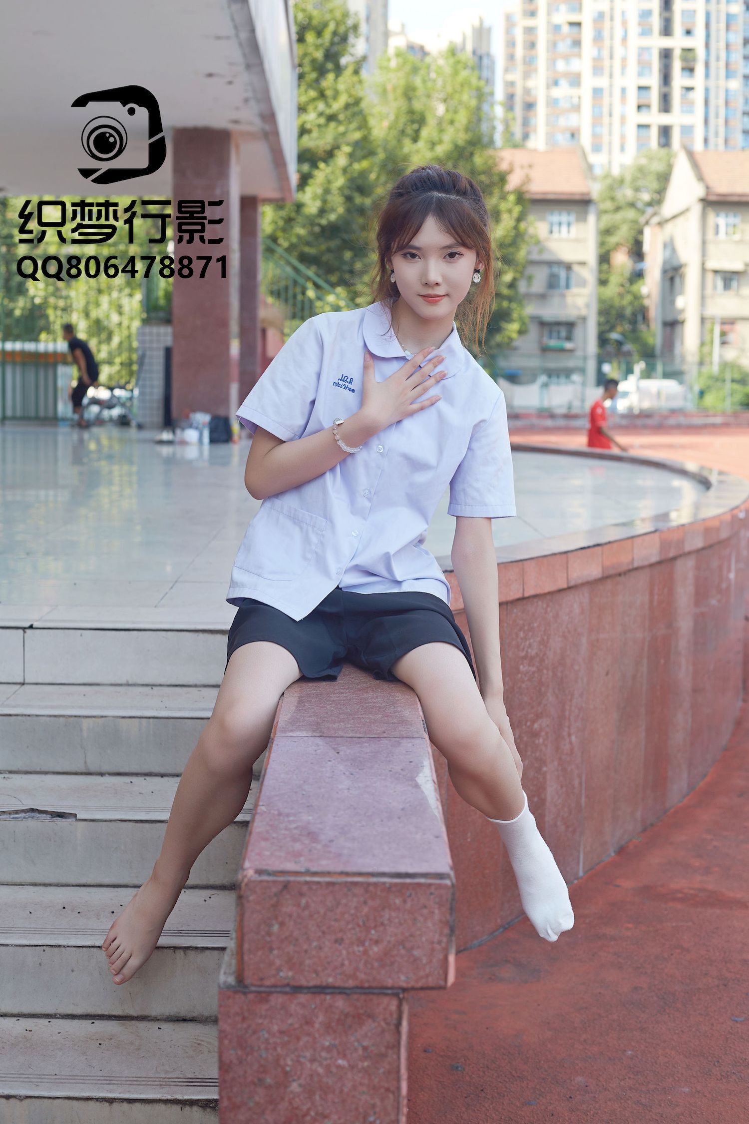 清新美女学妹驾到学校学院风主题写真