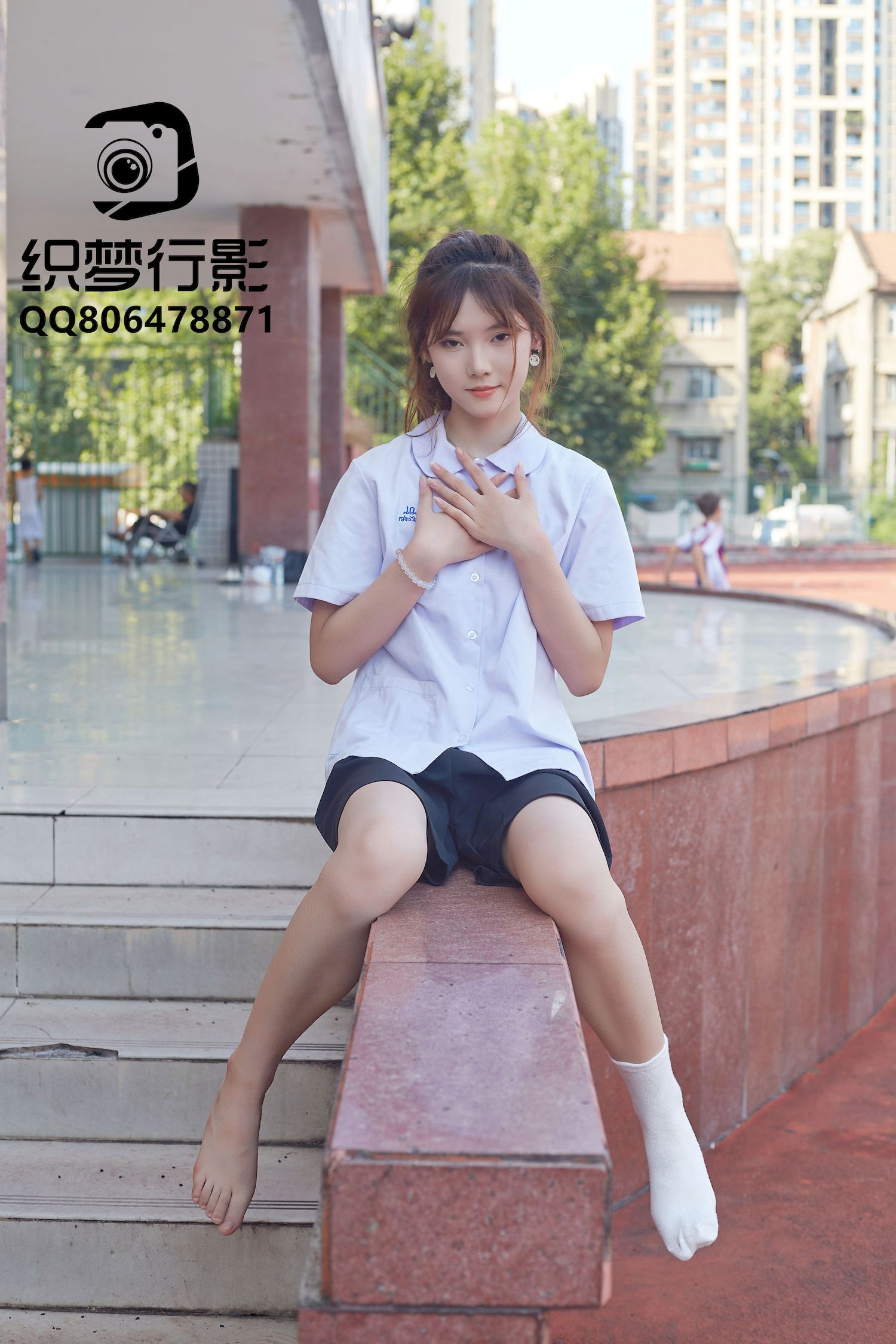 清新美女学妹驾到学校学院风主题写真