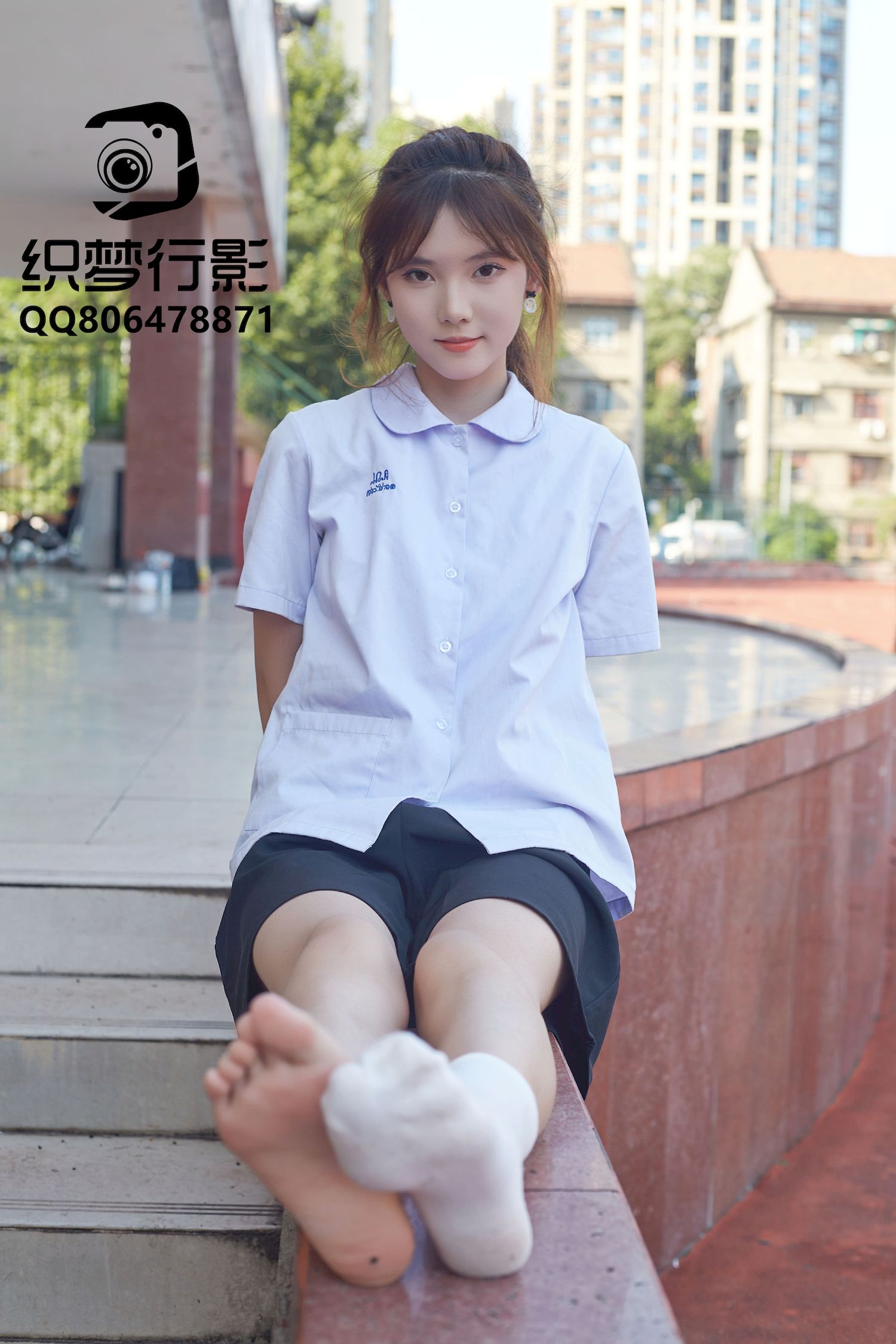 清新美女学妹驾到学校学院风主题写真