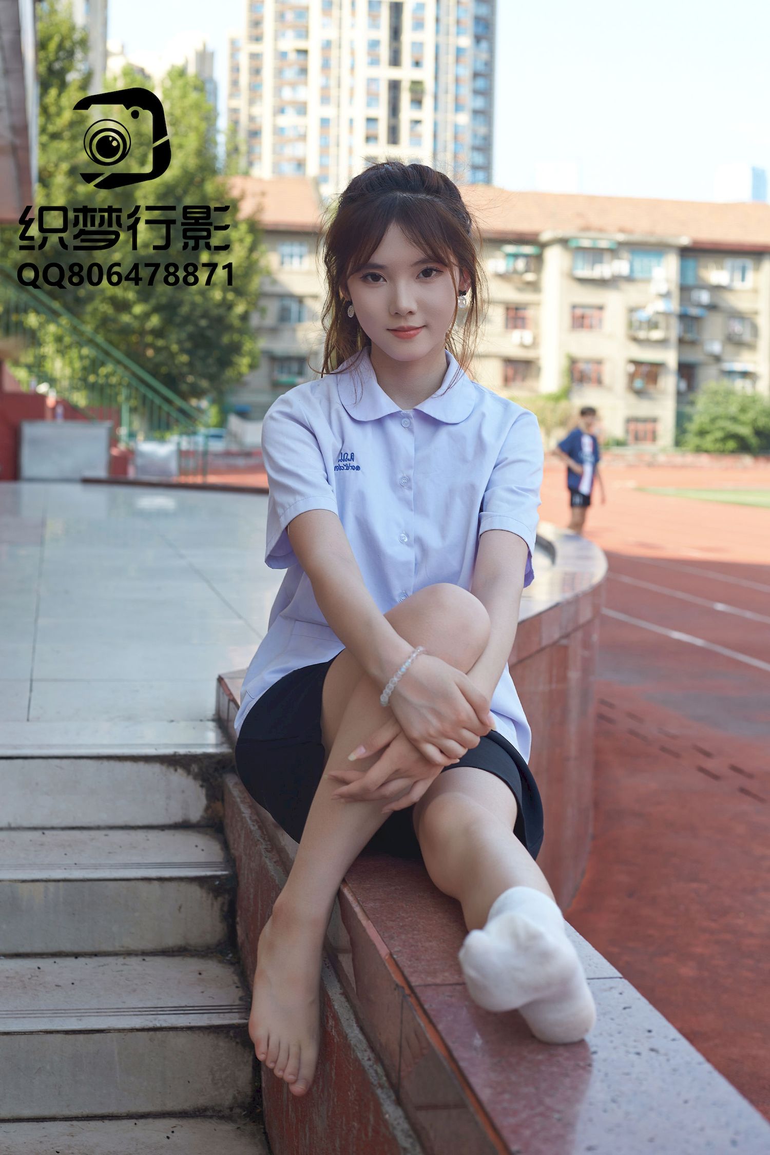 清新美女学妹驾到学校学院风主题写真