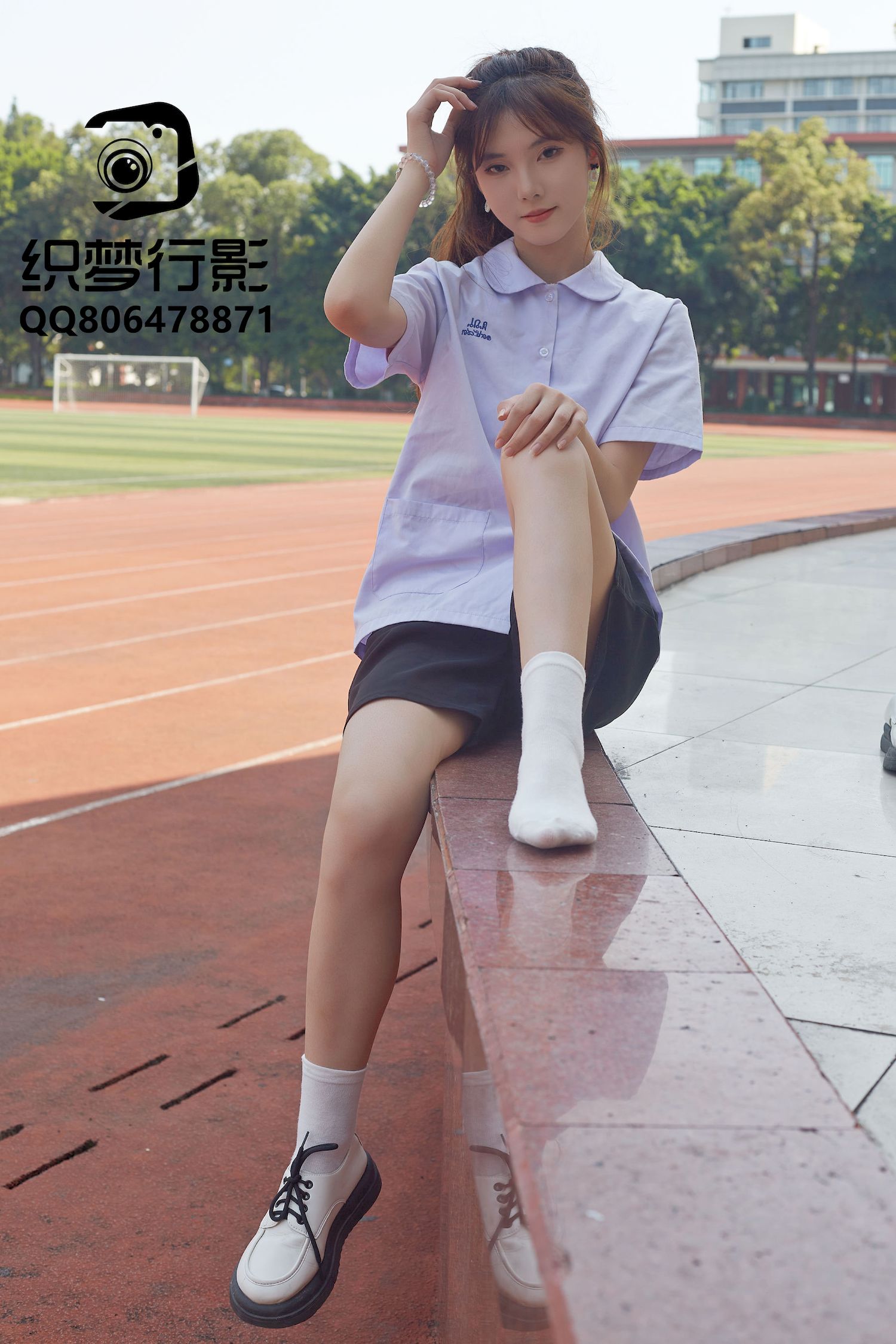 清新美女学妹驾到学校学院风主题写真