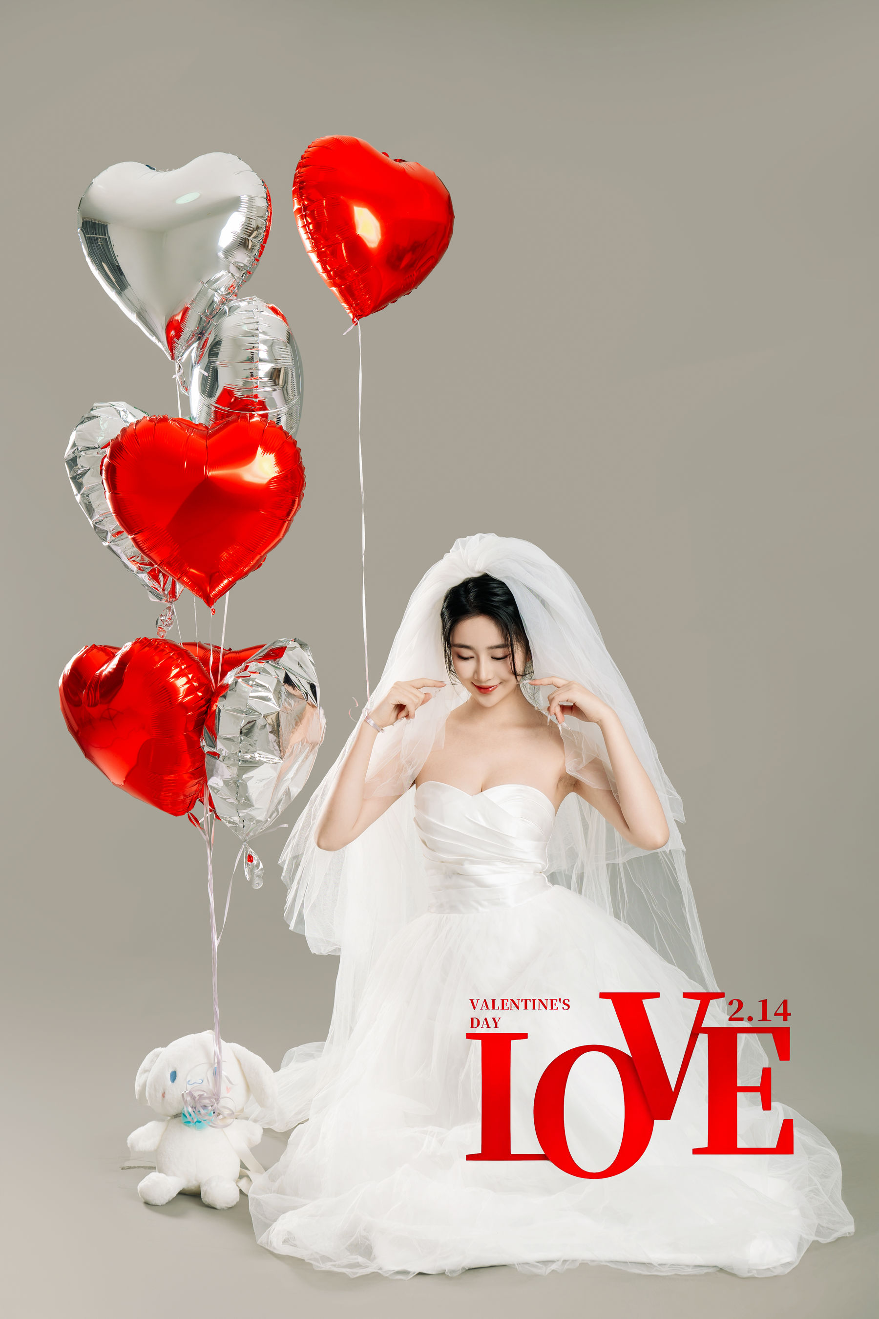 Nnian白色婚纱LOVE情人节特别篇摄影写真