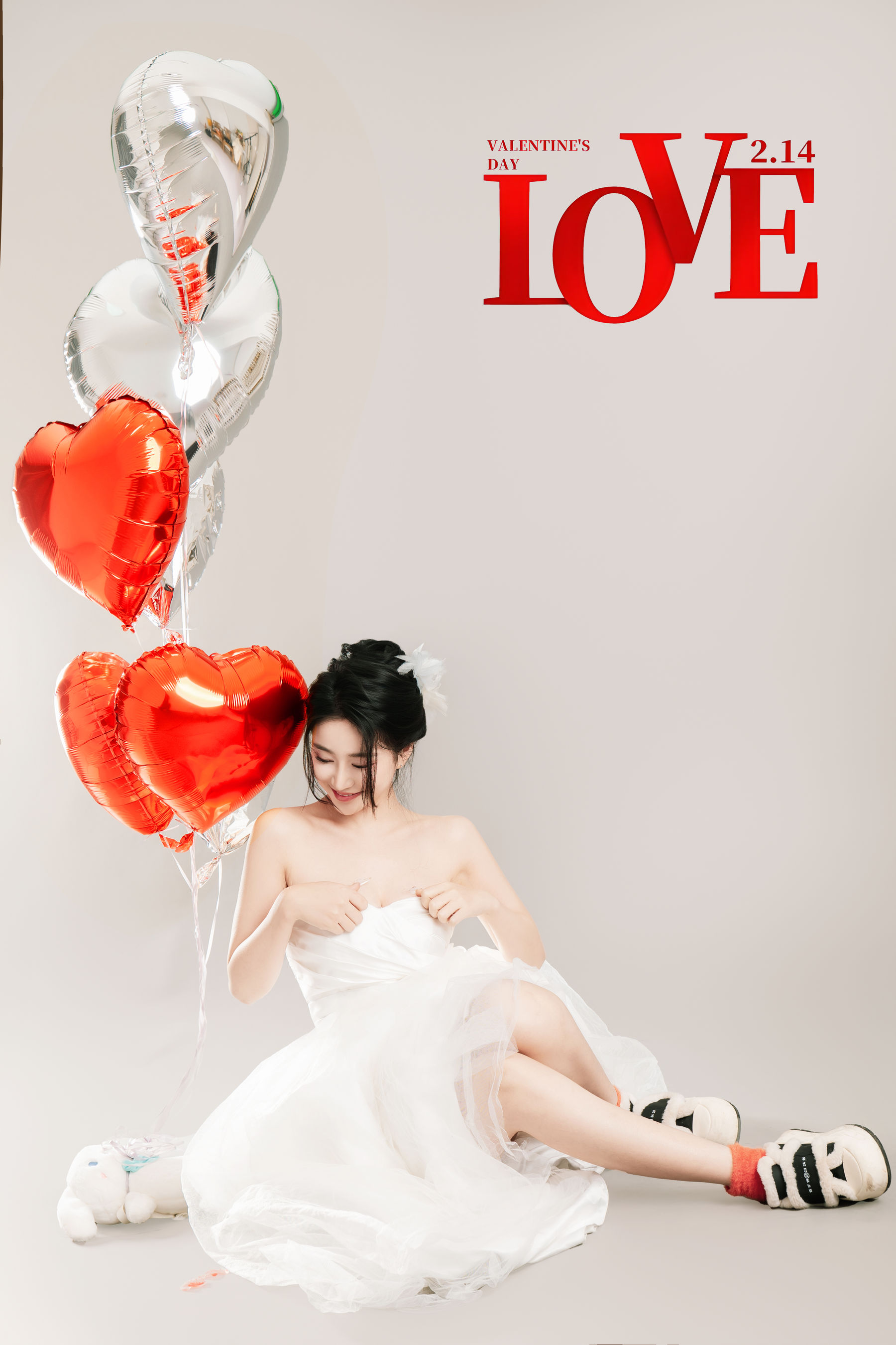 Nnian白色婚纱LOVE情人节特别篇摄影写真