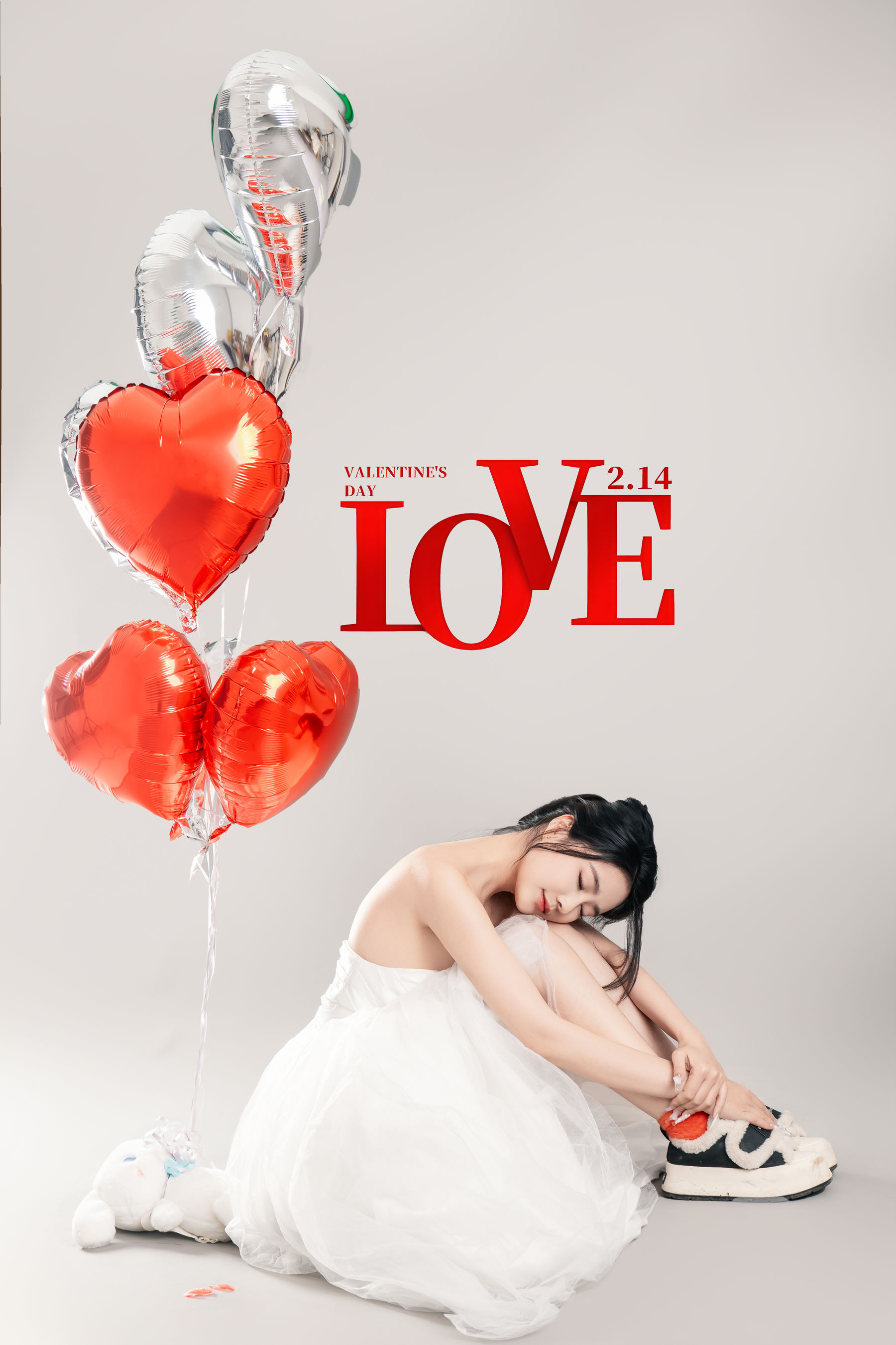 Nnian白色婚纱LOVE情人节特别篇摄影写真