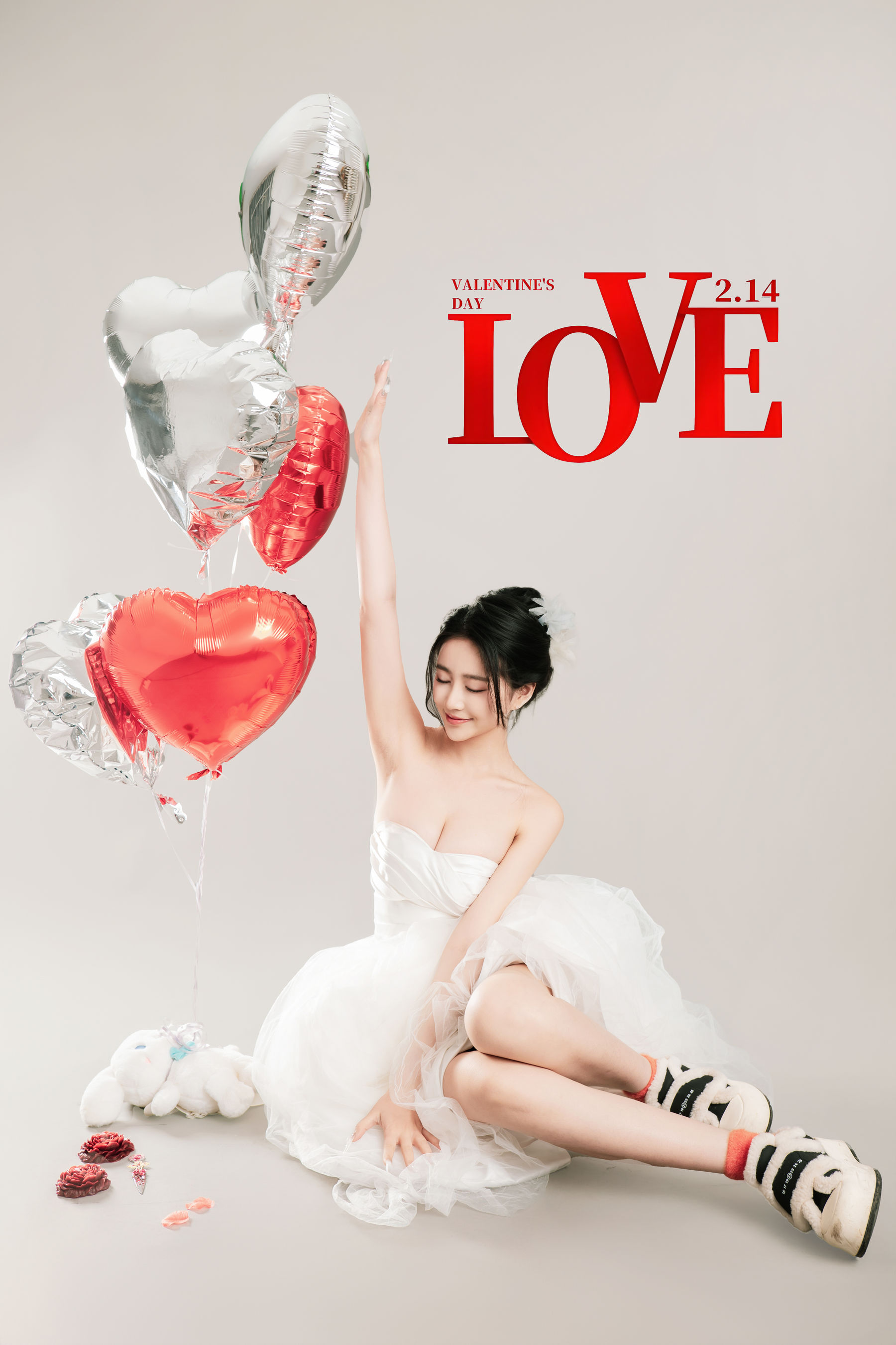 Nnian白色婚纱LOVE情人节特别篇摄影写真