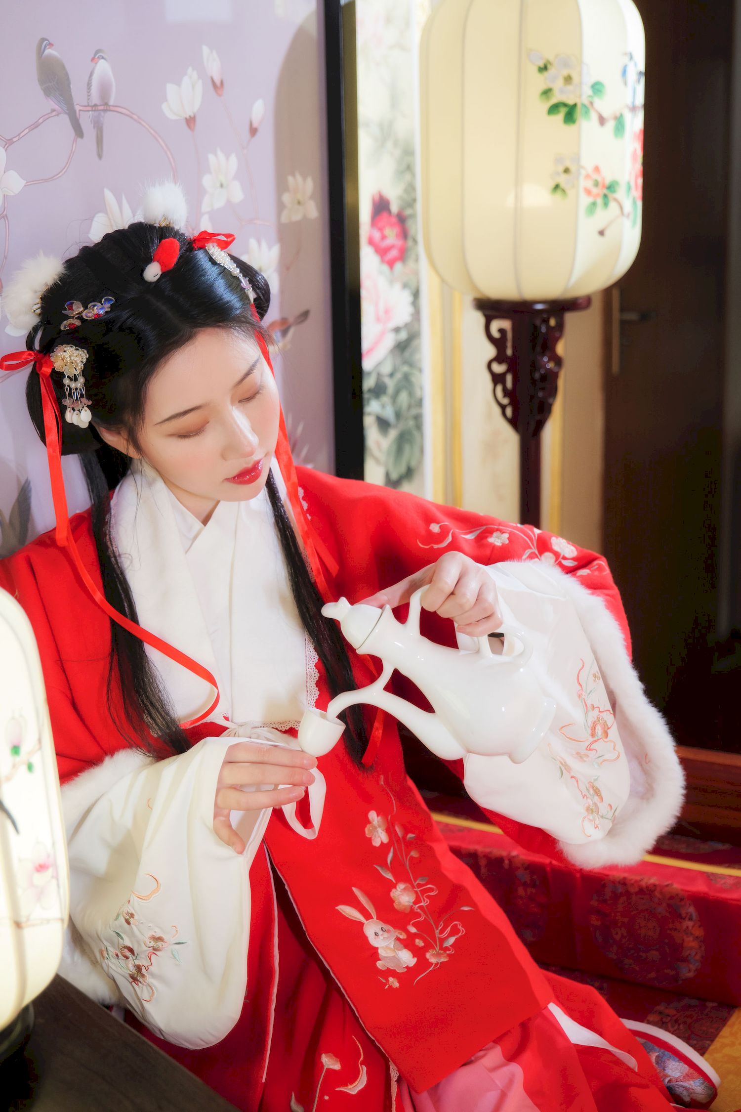 古典美女Nnian拜年服喜庆写真