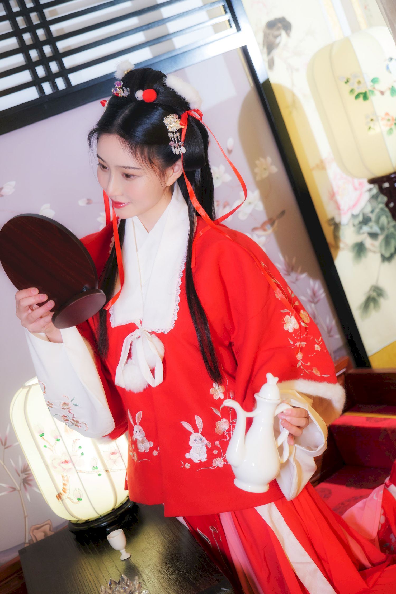 古典美女Nnian拜年服喜庆写真