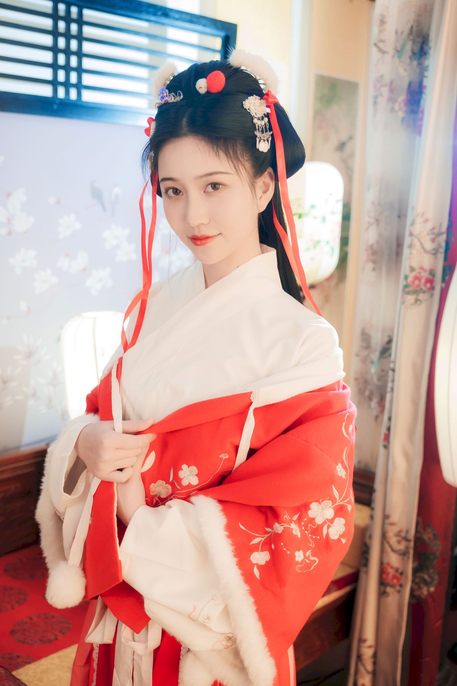 古典美女Nnian拜年服喜庆写真