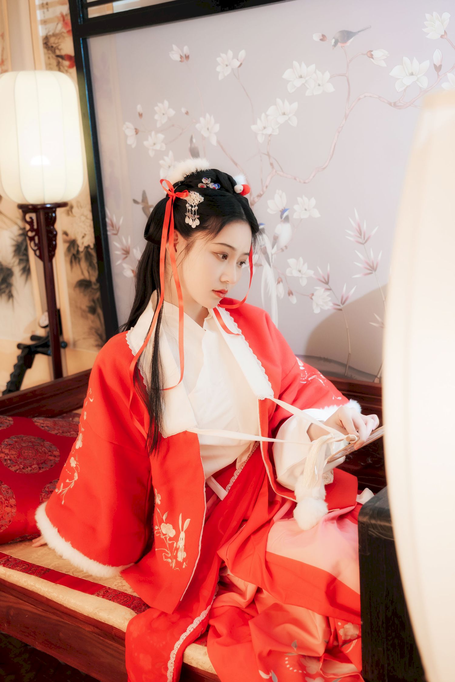 古典美女Nnian拜年服喜庆写真