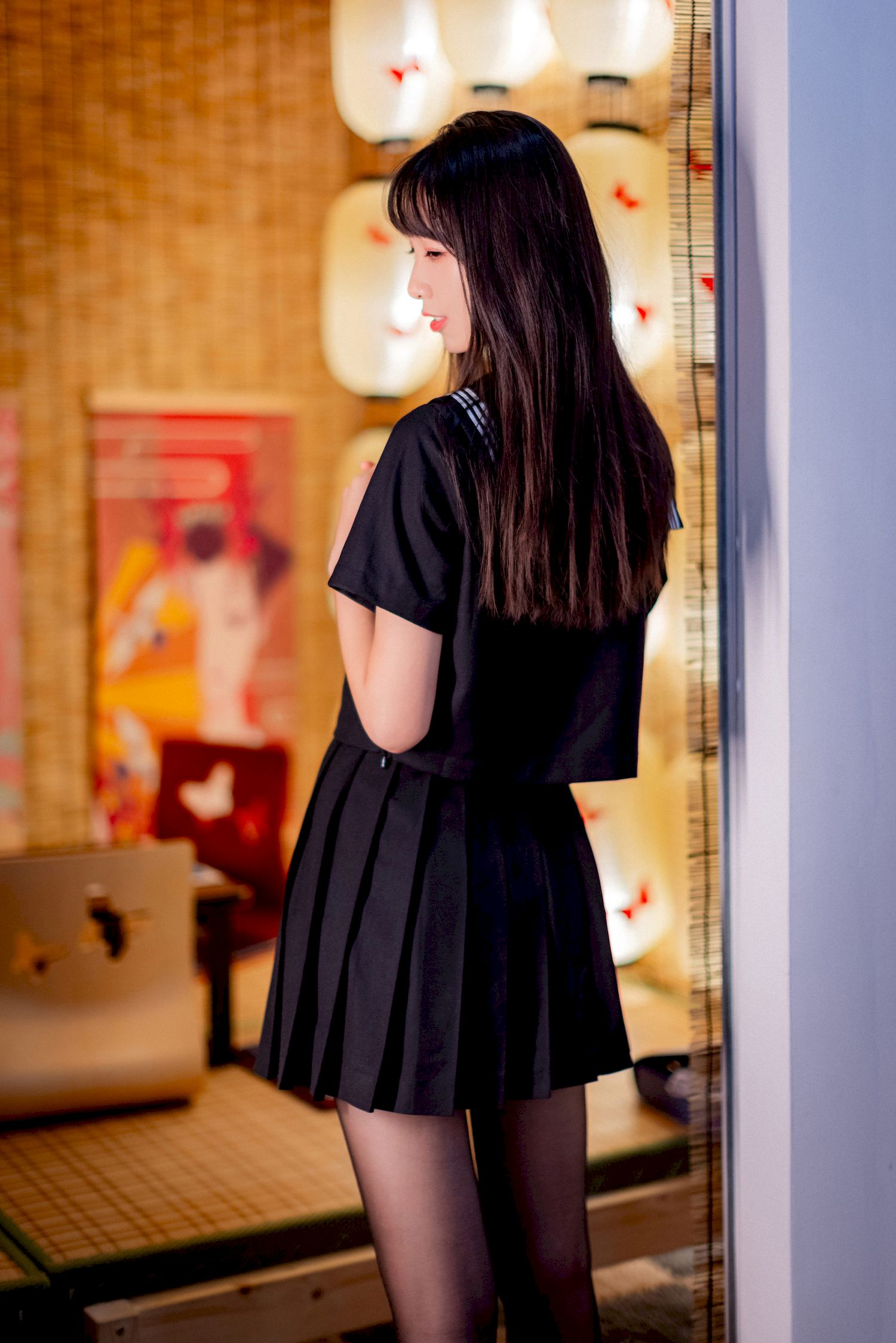 西呱呀呀呀JK制服搭配黑丝日系风格写真