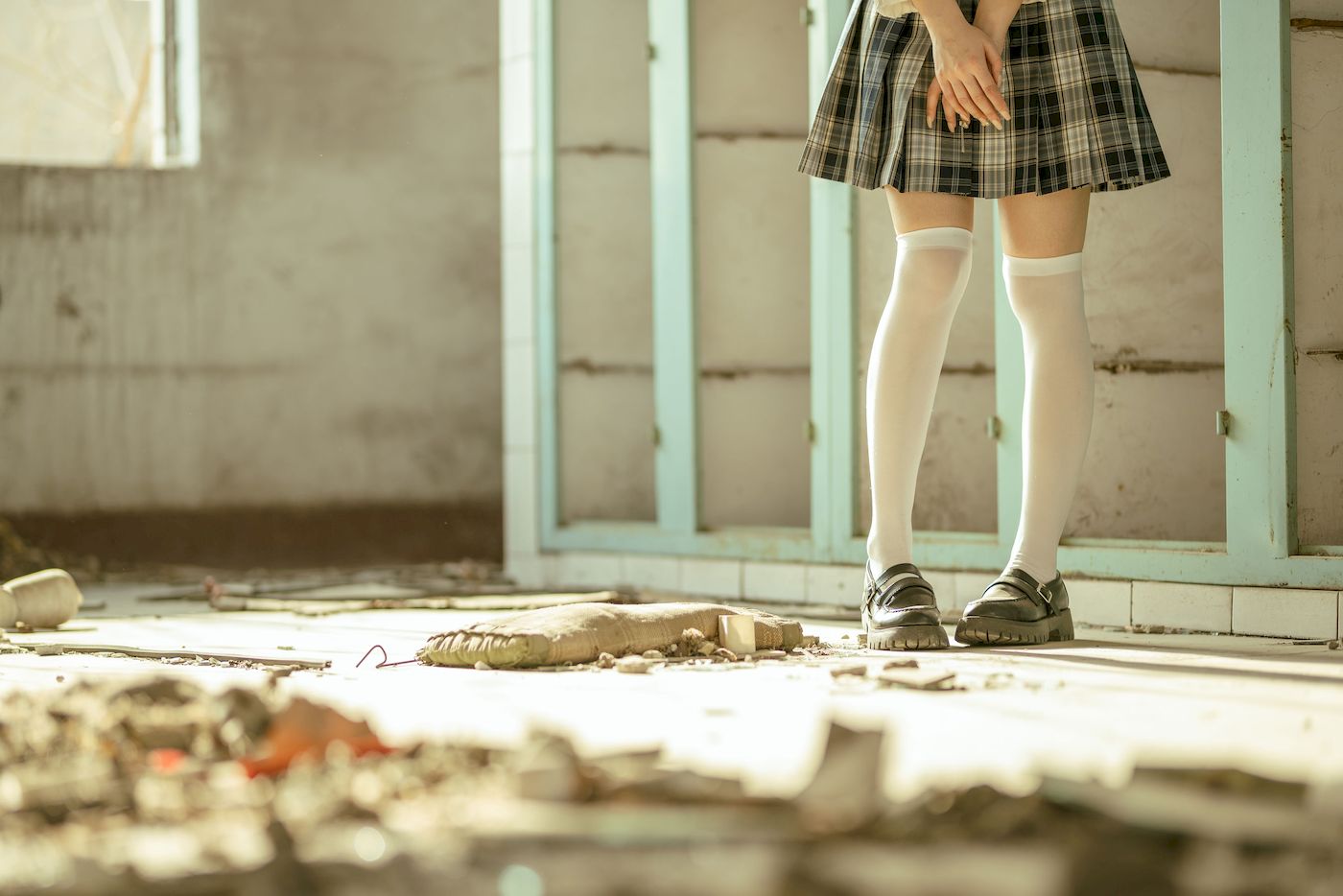 桃良阿宅白衬衫格子裙JK制服装扮